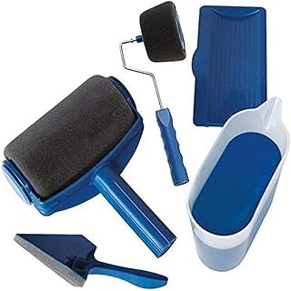 Herzberg - Kit de Rouleau à Peinture avec Réservoir - Système anti-goutte - Poignée télescopique - Accessoires inclus - Idéal pour tous types de murs - Verre doseur - Barre d