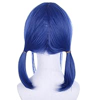 Vista 39 de Peluca trenzada negra con flequillo para niños, peluca larga y recta con 2 coletas, pelucas sintéticas para niñas, pelucas sintéticas con gorra