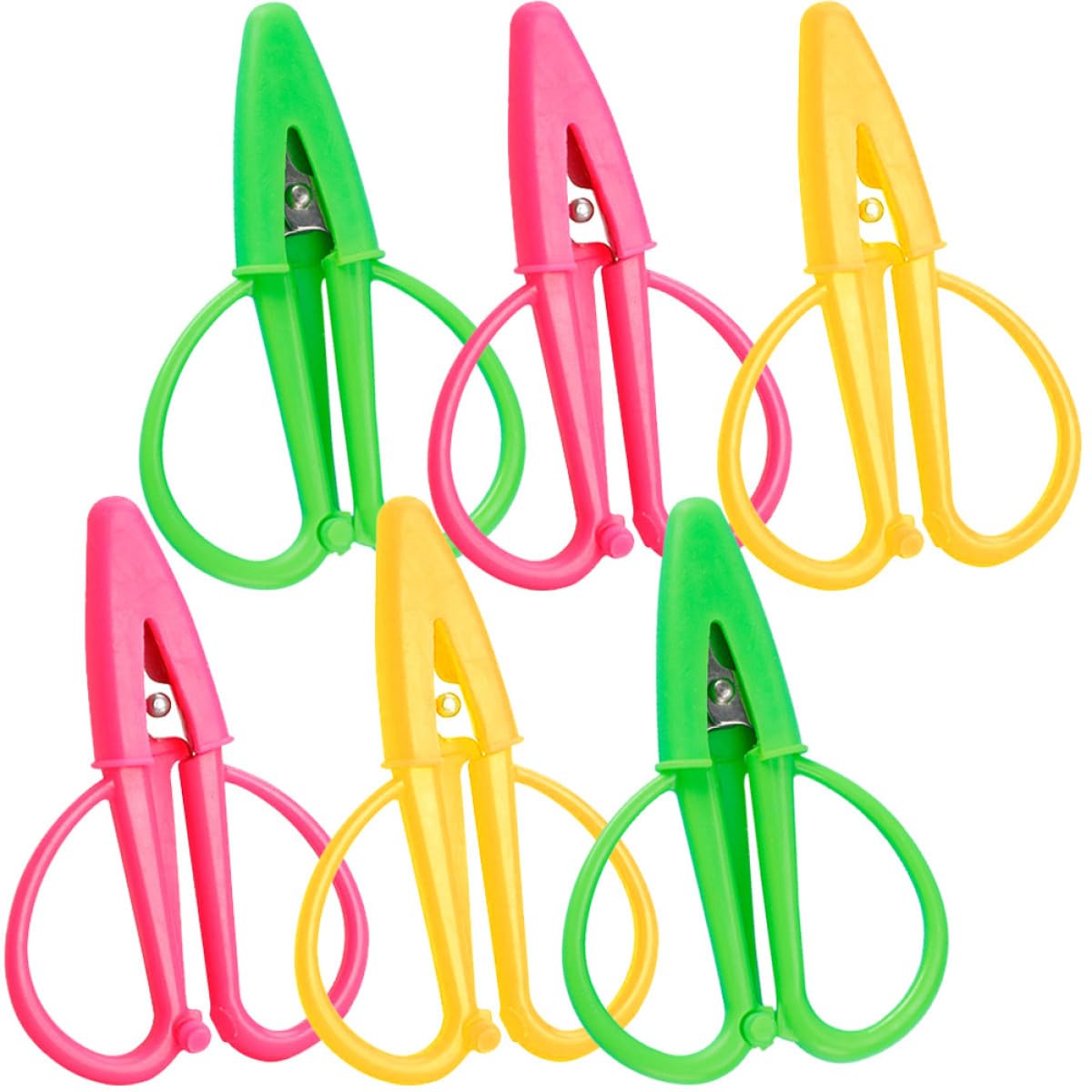 Tijeras Pequeñas para Bordar con Funda, Mini Tijeras Portátiles de Seguridad 6 Piezas Colores Variados, Ergonómicas para Costura Hogar y Manualidades