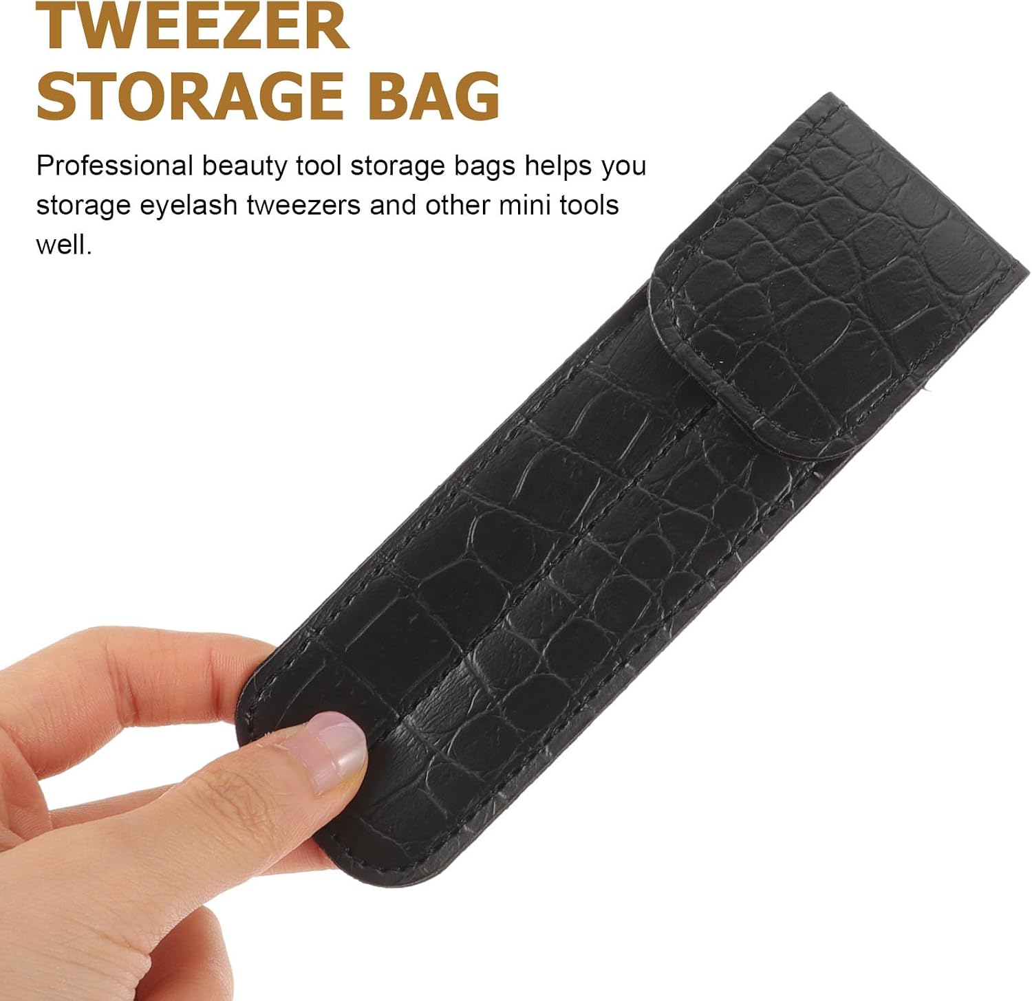 Angoily Magnetic Tool Tweezer Holder Lash Tweezer Lashes Para Uñas Nail Art Tools Lash Makeup Organizer Bag Case Empty Nest Clip Plush Make up