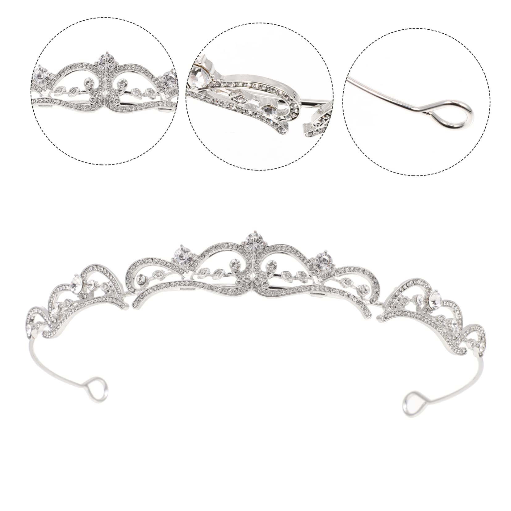 FOMIYES 3 Piezas Tocados De Novia Tiara Mujer Tiaras Para Mujer Barroco De Fiesta De Cumpleaños Para Niñas Princesa Tiaras De Novia Diademas De Novia Birthday Ahuecar Reinas Estrás