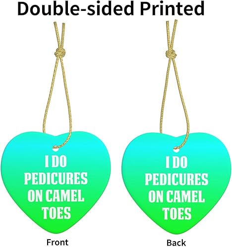 Miniatura 3 de I Do Pedicures On Camel Toes - Adorno colgante de corazón de cerámica para celebraciones familiares y decoraciones de árboles, regalo ideal para