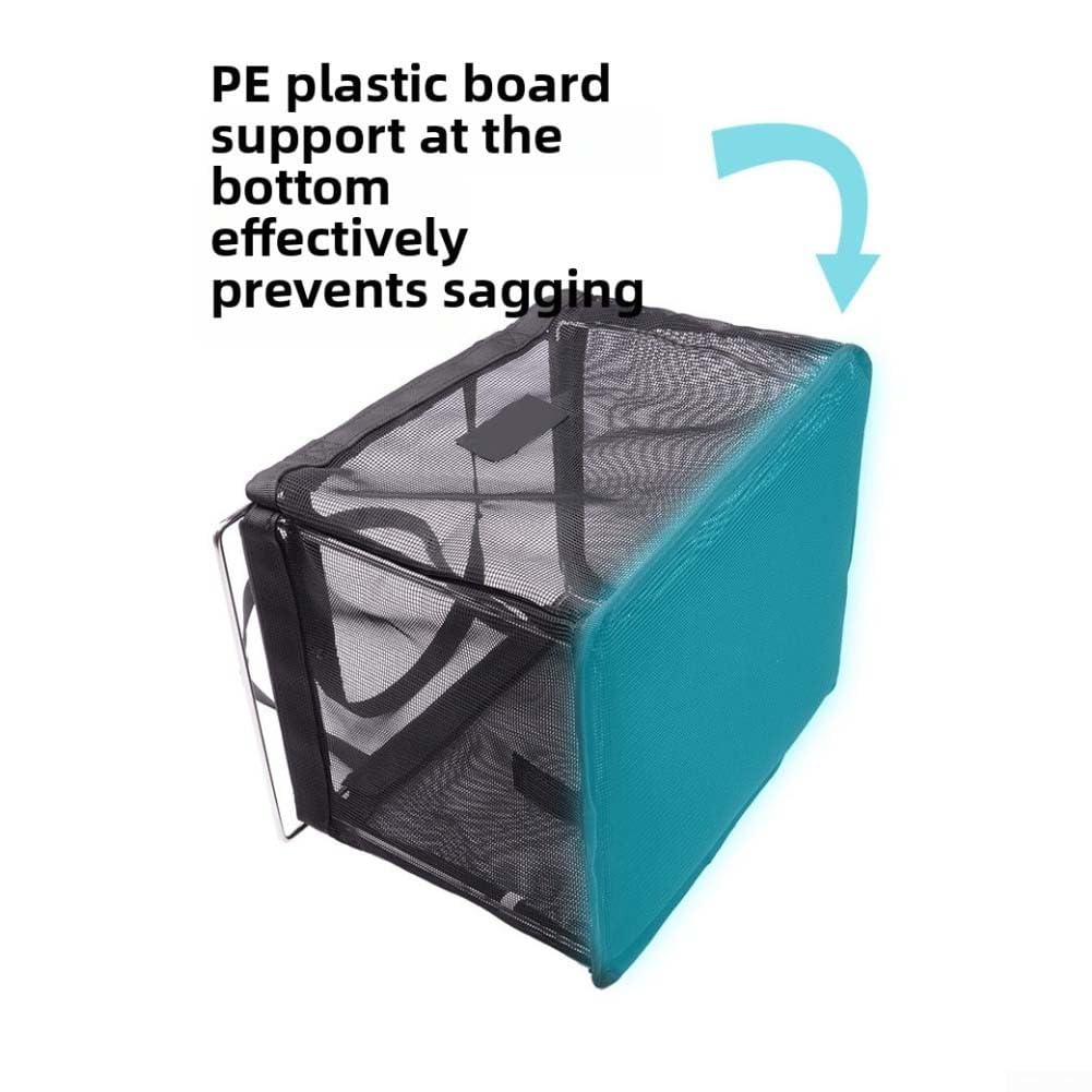 Borsa portaoggetti da campeggio per unità IGT cestino filtro a rete con telaio in acciaio inossidabile Base in PE Organizer pieghevole da picnic per stoviglie da tè Grande capacità Nero