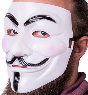 QG Group 1 unids V para Vendetta máscara facial blanca para hombres – blanco hombre máscara anónima adulto – la máscara ne...