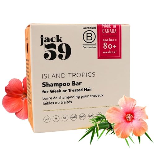 Miniatura 8 de Jack59 Barra de champú para cabello seco o procesado, energiza, con aceites esenciales de pomelo rosa y lima, vegano, pH equilibrado, sin gluten,