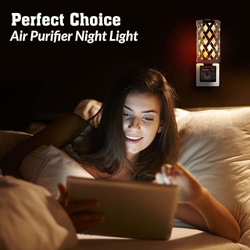 Miniatura 9 de Himalayan Glow Lámpara de sal estilo celosía con trozos de sal rosa | Enchufe de pared giratorio de 360 grados, regalo ideal para decoración del