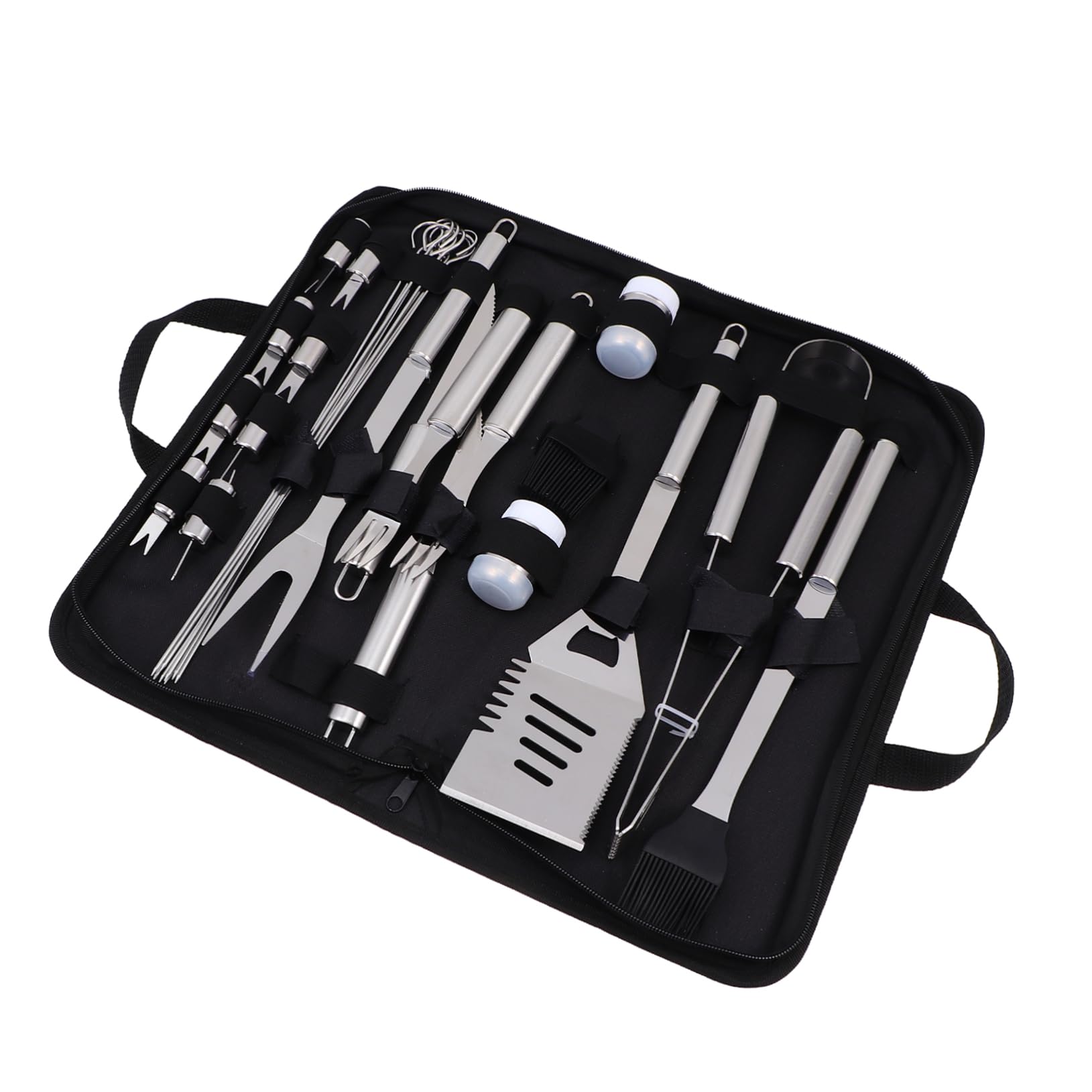 Toyvian Barbecue Strumenti in Acciaio Inox Per Esterni Nero Kit Utensili Bbq Accessori Grigliata Portatile Per Campeggio Festa