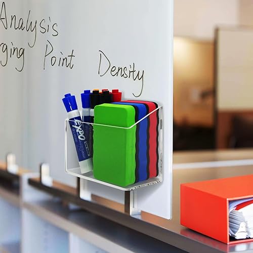 Miniatura 5 de Soporte magnético de cristal para bolígrafo - Soporte magnético de borrado en seco para refrigerador, pizarra, oficina, hogar, 1 paquete