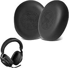 Replacement Earpads, Compatible with Jabra Evolve2 65 MS/UC Elite 45h Wireless Headphones Protein Leather Ear Cushions Noise Isolation Foam Headphones Ear Covers(Black)