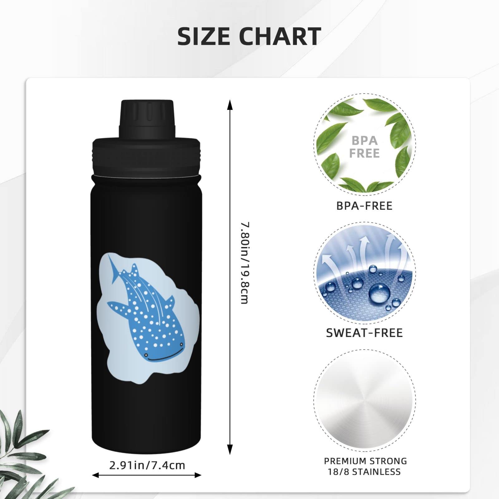 Amazon | 泳ぐジンベイザメ サメ 魚 水筒 真空断熱 保温 保冷 スポーツ