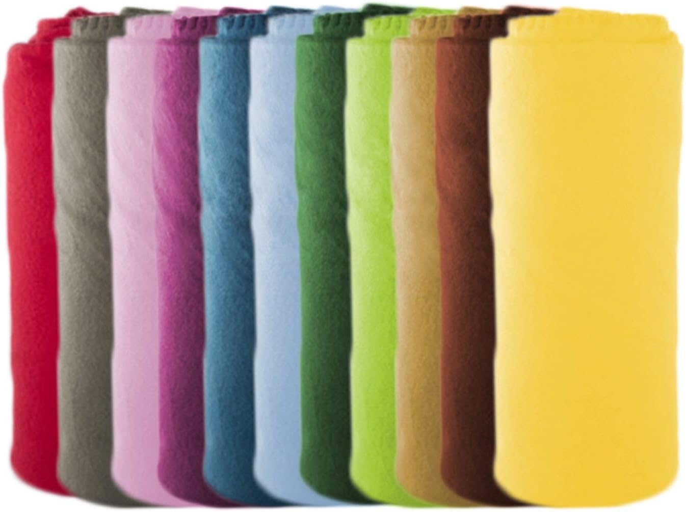 Imperial Home 50x60 Soft Bulk Fleece Throw Blankets, Throw Blanket for Couch, Travel, Bed, Room, Fleece Travel Blanket, Lightweight Blanket, Fall Blankets & Throws, Cozy Blanket, 24 pk (Multicolor)