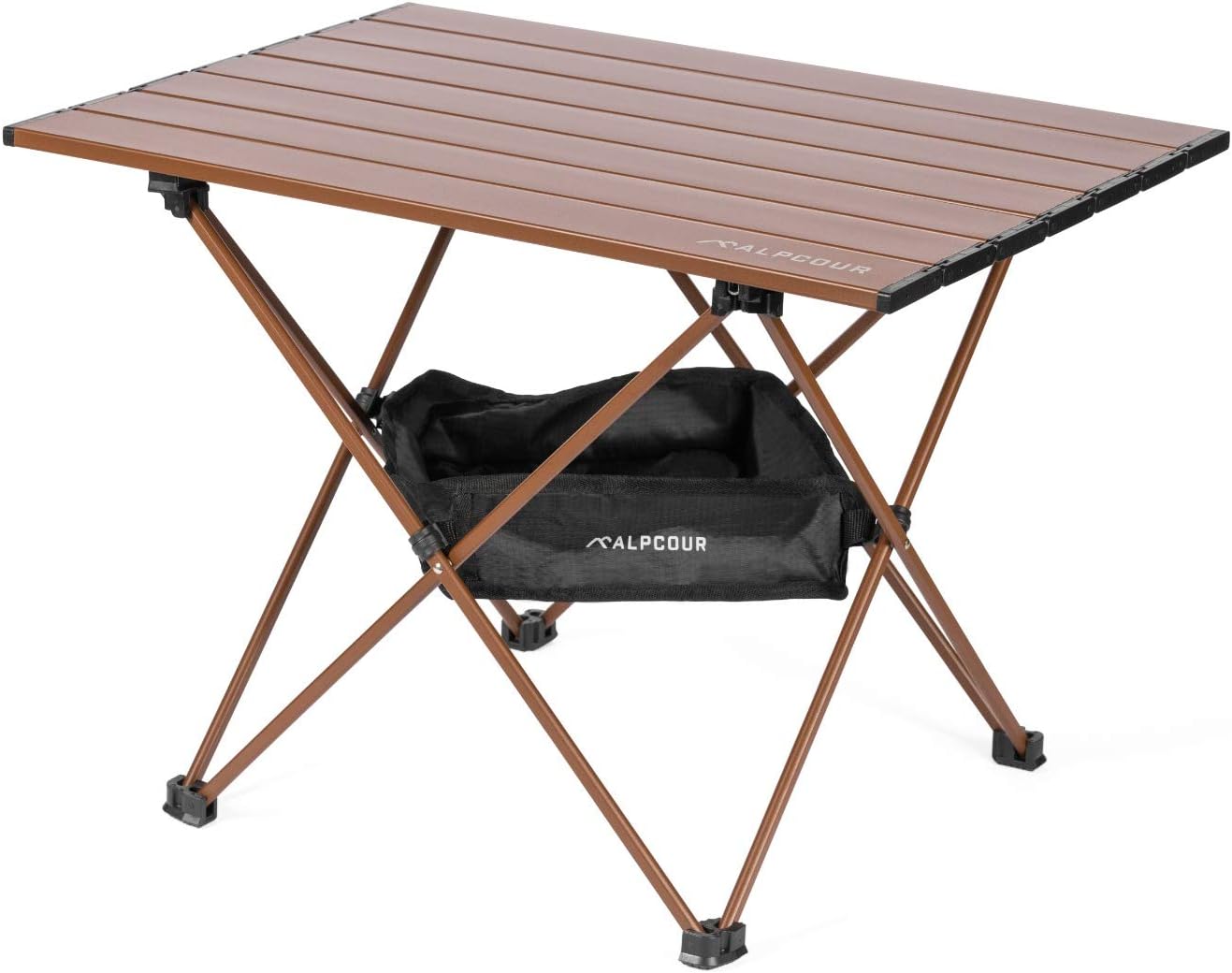 AlpcourPortable Camping Table โ Lightweight, Compact Folding Side Table in a Bag with Aluminum Top & Heavy Duty Hinge for Easy Travel & Storage โ Great for Outdoor BBQ, Backpacking, Tailgate & More