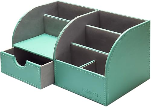 Miniatura 18 de UnionBasic Organizador de escritorio, Organizador de escritorio multifuncional de cuero para oficina, soporte para bolígrafos - Caja