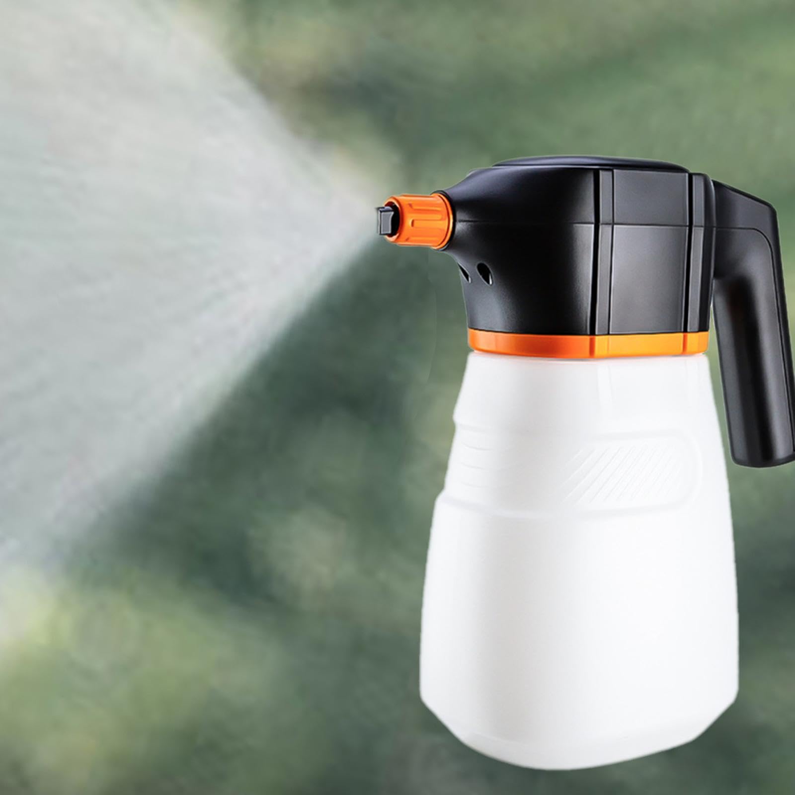 Spruzzatore di Schiuma Elettrico, Spruzzatore Pressurizzato, Spruzzatore Professionale Portatile da 2 Litri per Detailing, Pulizia E Cura Dell'aut, Bianco Arancione
