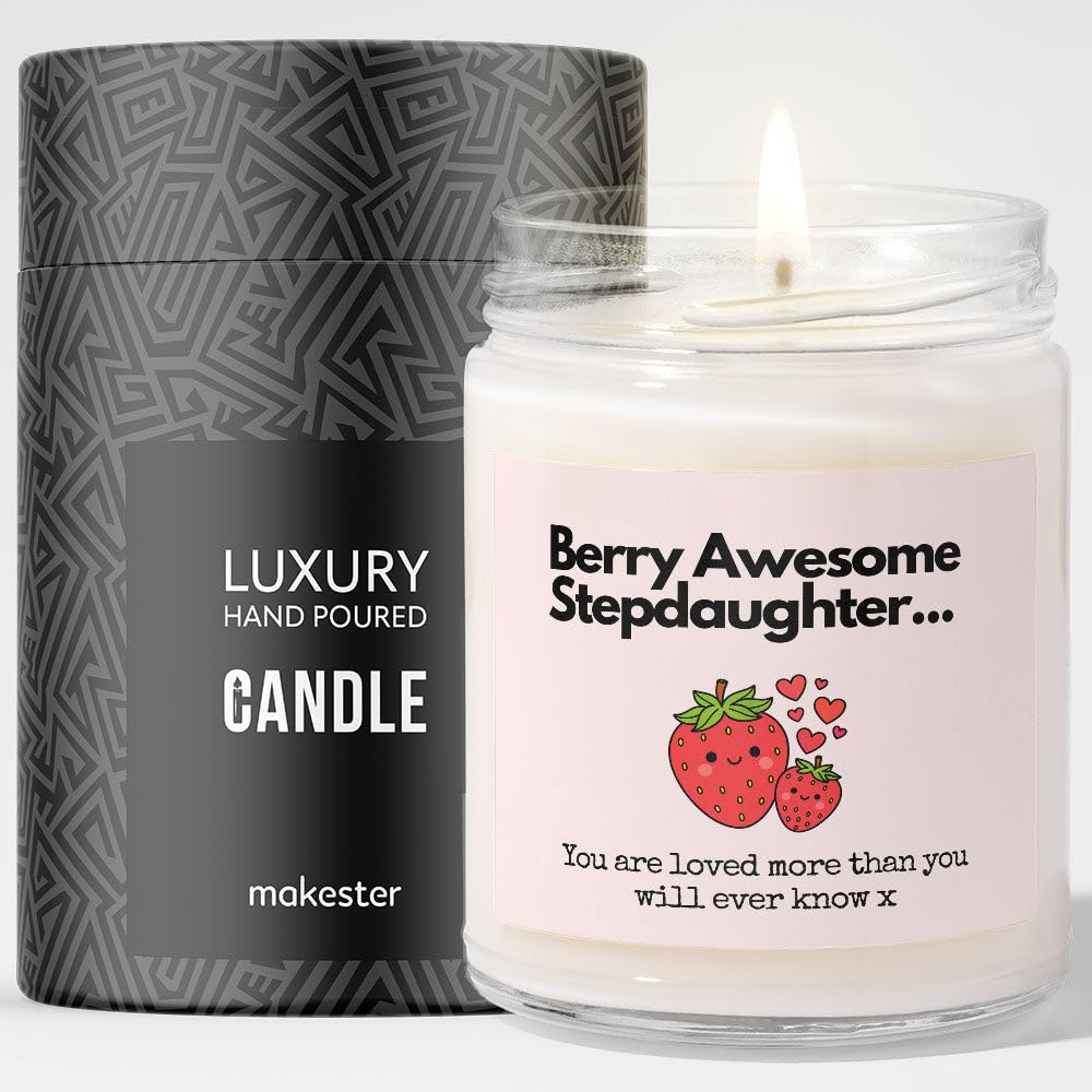Stepdaughter Gifts - Luxury Soy Wax Candle - Vanilla, Jasmine, Sugared Almond - Makester — image 1