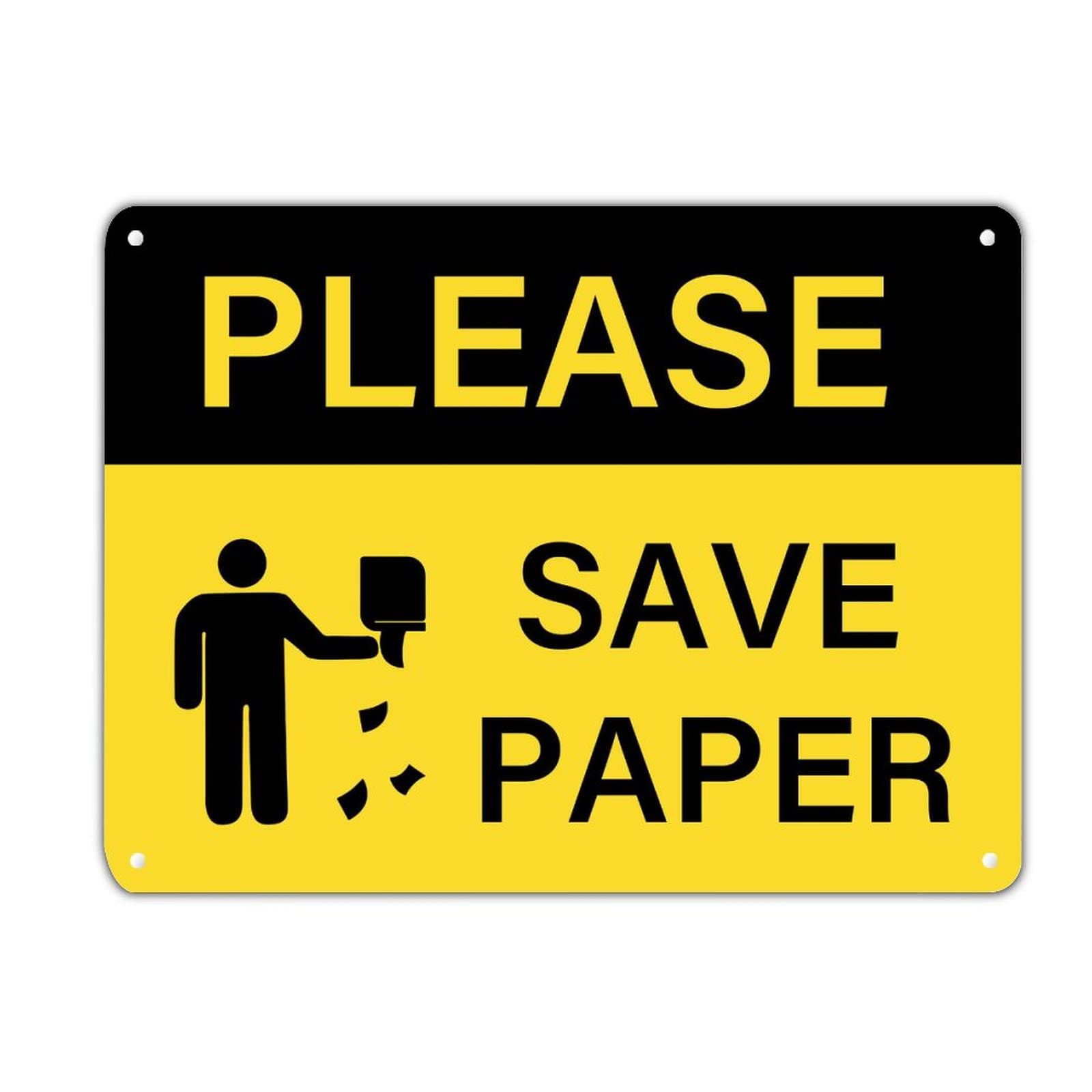 Plaque murale en métal抗UV pour stopper le gaspillage de papier au bureau