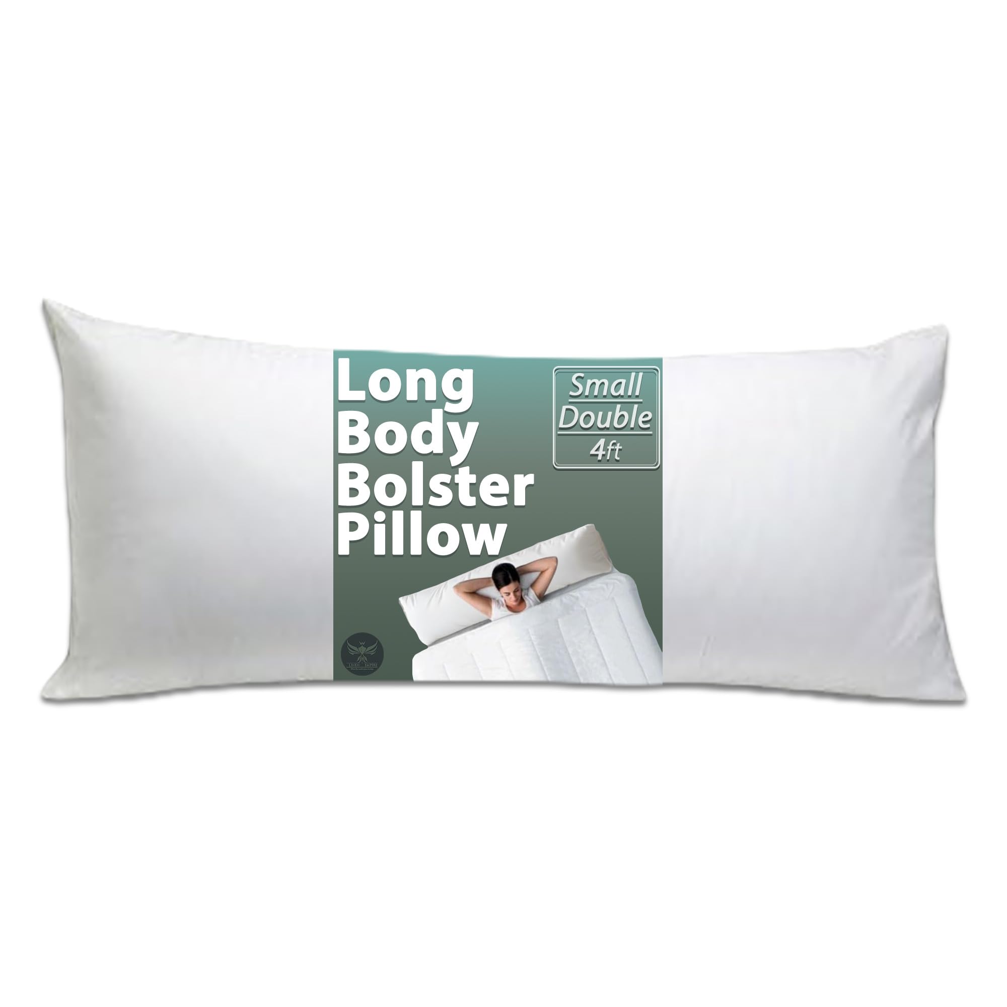 Linen Empire White Premium Hollowfiber Filled Bolster Pillow (Small Double-4Ft)Non-Allergenic Orthopedic Long Pillow For Back, Neck, Maternity Support- Multi-Purpose Pregnancy Support Bolster Pillow.