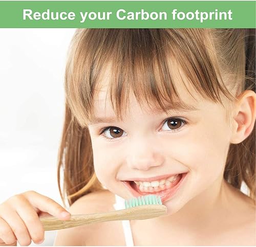 Miniatura 4 de Cepillo manual de dientes de madera de bambú, cerdas suaves de carbón vegano, cepillo de madera biodegradable para adultos y niños, paquete de 5