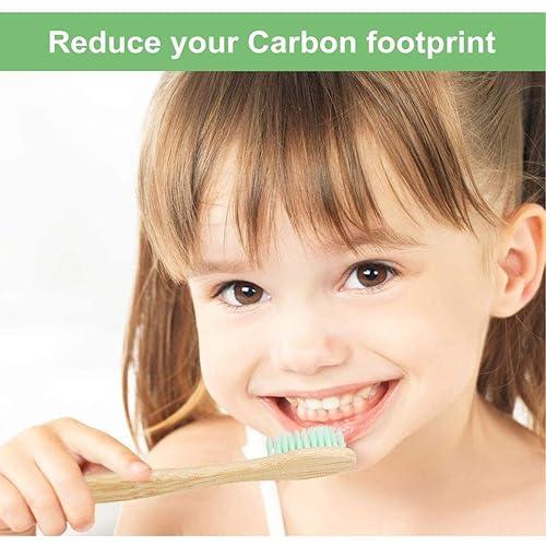 Miniatura 4 de Cepillo manual de dientes de madera de bambú, cerdas suaves de carbón vegano, cepillo de madera biodegradable para adultos y niños, paquete de 5