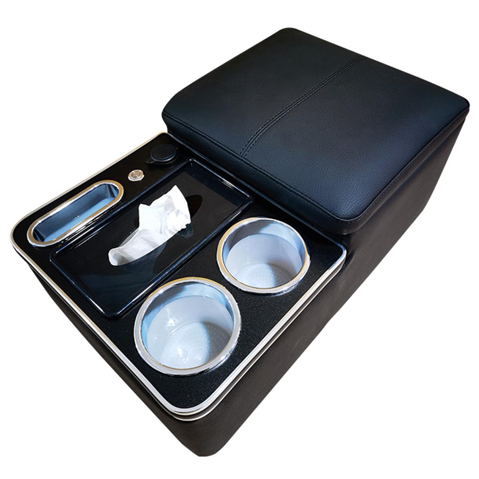 Portabicchieri per interni auto, universale, con inserto per | portabicchieri, multifunzione, organizer per console centrale con portabicchieri e supporto per telefono, organizer per sedil