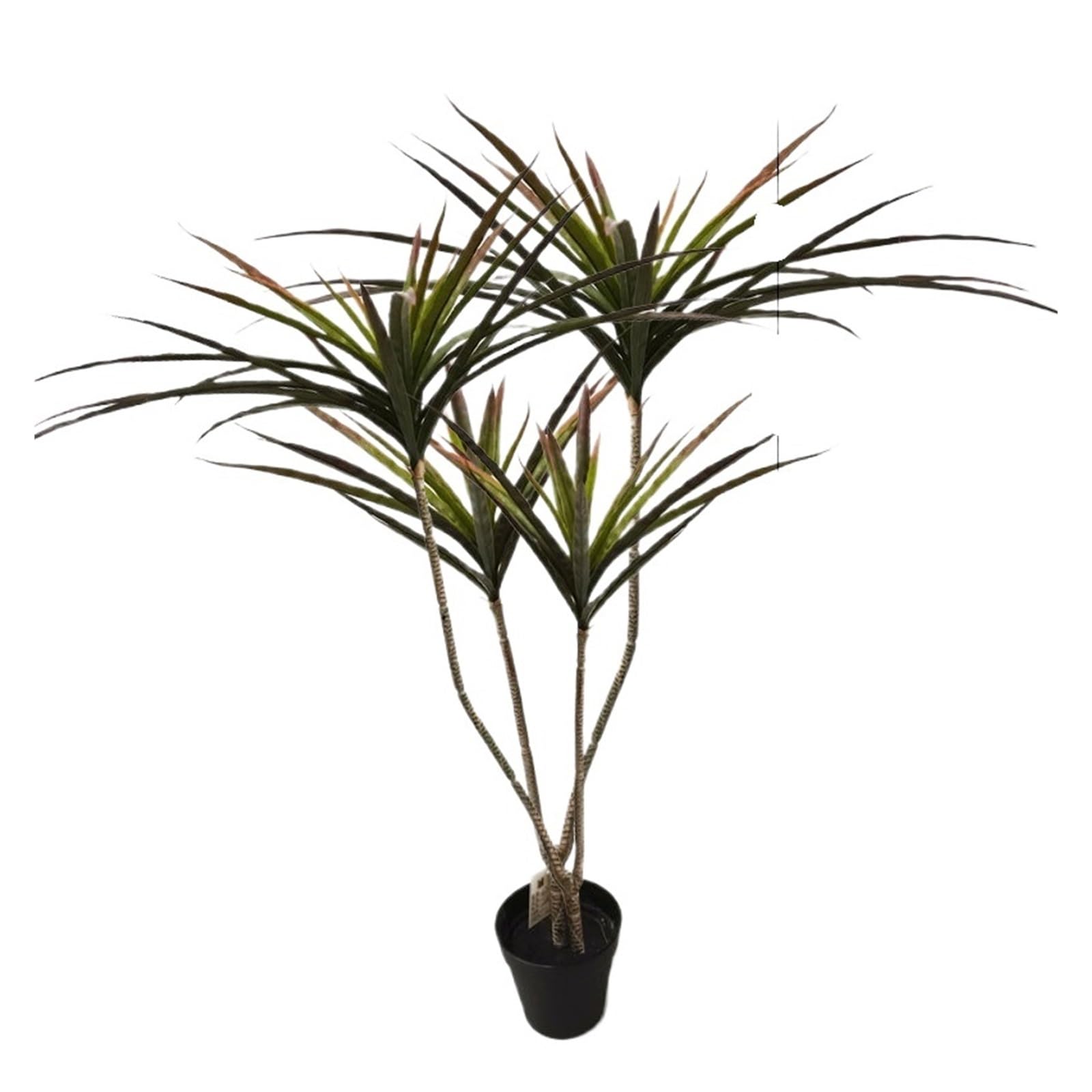 Künstliche Tannenzweige 90-120 cm künstliche Dracaena-Pflanzen, gefälschte Palmblätter aus Kunststoff, Cycas-Pflanze for die Innen- und Gartendekoration, tropische Topfpflanze(2-Heads Red Two)