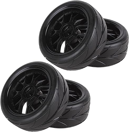 Miniatura 2 de BQLZR Llanta de rueda en forma de Y y neumáticos de repuesto para HSP 1:10 On-Road RC Flat Racing Car 20106 Paquete de 4