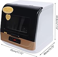 Vista 2 de Lavavajillas compacto de 5 litros de limpieza profunda sin rayas de 360° - 4 procedimientos de lavado - Método de lavado en aerosol para platos