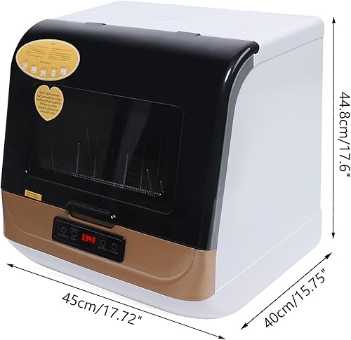 Vista 2 de Lavavajillas compacto de 5 litros de limpieza profunda sin rayas de 360 - 4 procedimientos de lavado - Método de lavado en aerosol para platos