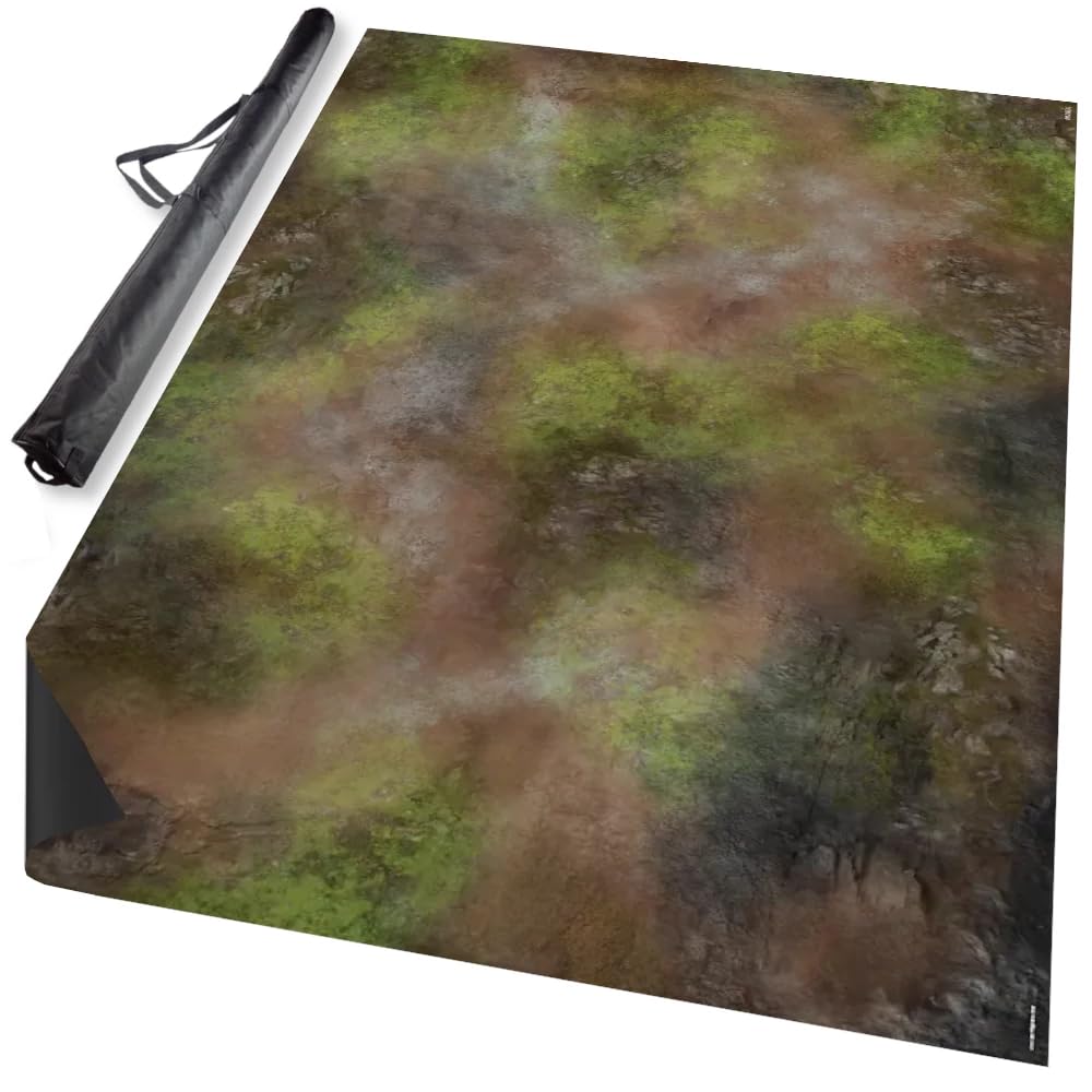 Terrain Crate - Tapete de neopreno de fantasía para juegos de guerra de 6 x 4 | Rock & Scrub Battlefield