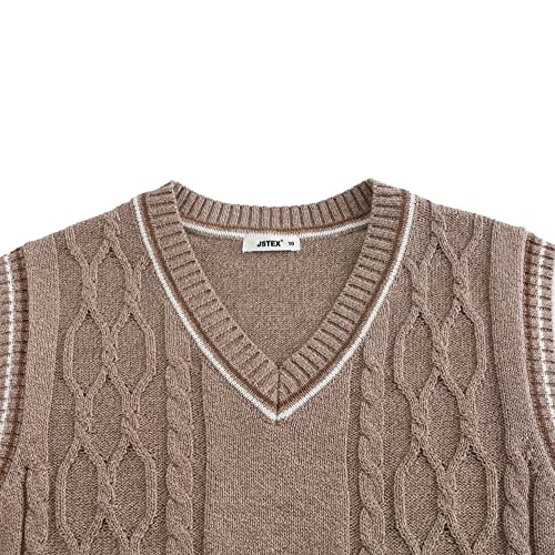 Image of JSTEX Boys Sweater Vest 100% Cotton Kids Uniform Vest V-Neck Sleeveless Knit Pullover for Boy Girls Toddler Size 4-14