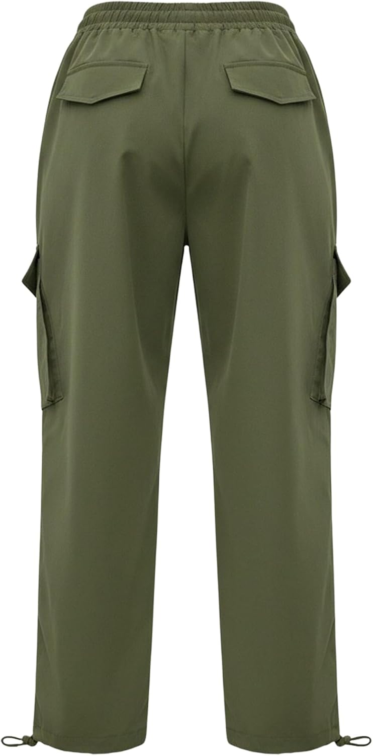 Women Ankle-Length Pants with Cuffs Jogger Sweatpants Jazz Dance Trousers Athletic Bottoms for Concert Army Green X-Large