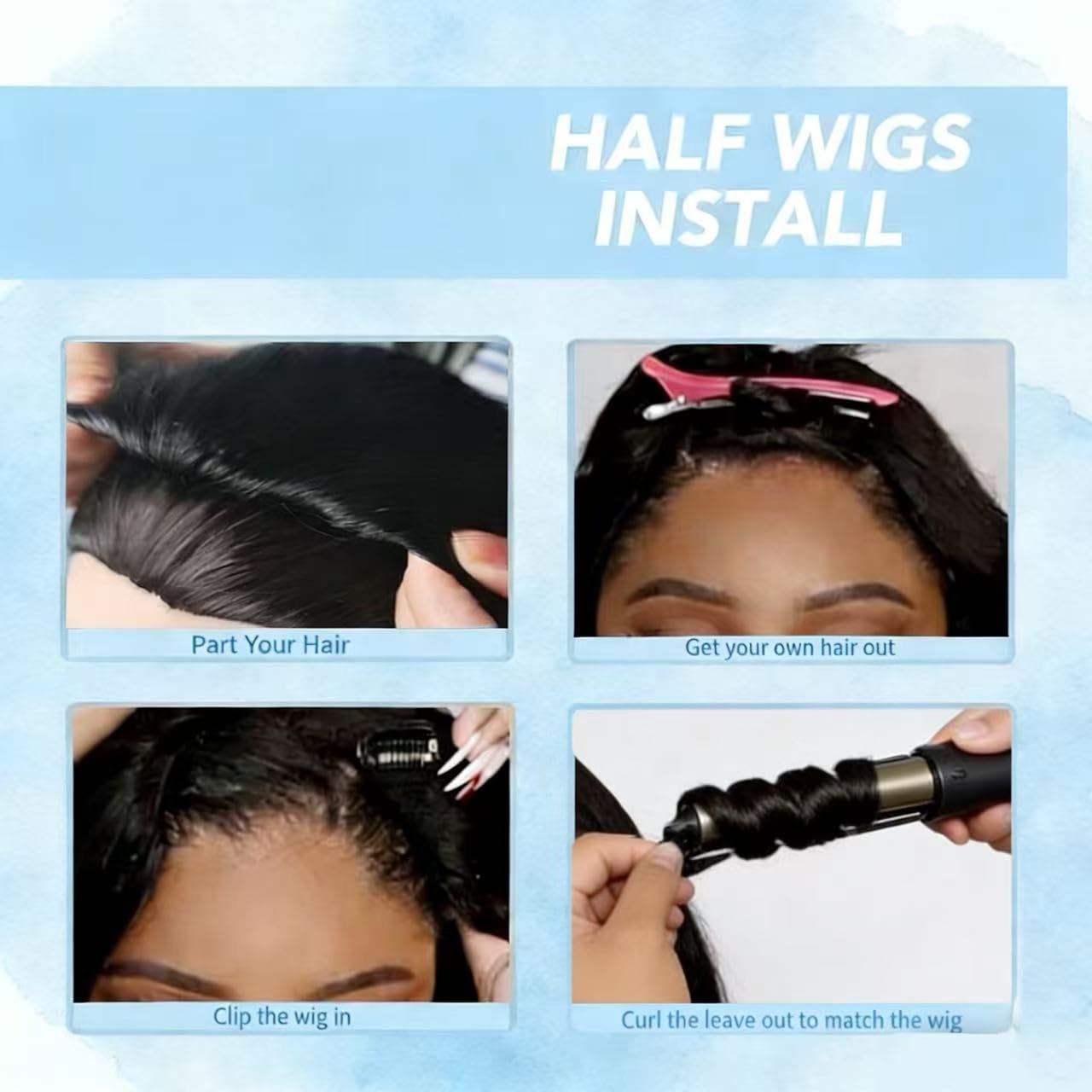 Half Wig Body Wave Human Hair 3 in 1 Glueless Wear 200% Density For Women Seamless Flip Over Drawstring Headband Wig Beginner Friendly 14inch