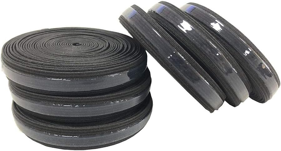 xmf Silicone Backed Elastic 5/8'' Width Silicone Elastic Bnad -Black 5Yards/Roll