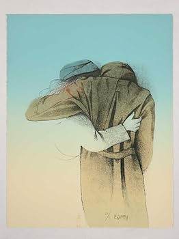 リトグラフ ブルーノ・ブルーニ 「望月夜」 額付き Amazon | 人物画 絵画 男と女 リトグラフ 版画 ブルーノ