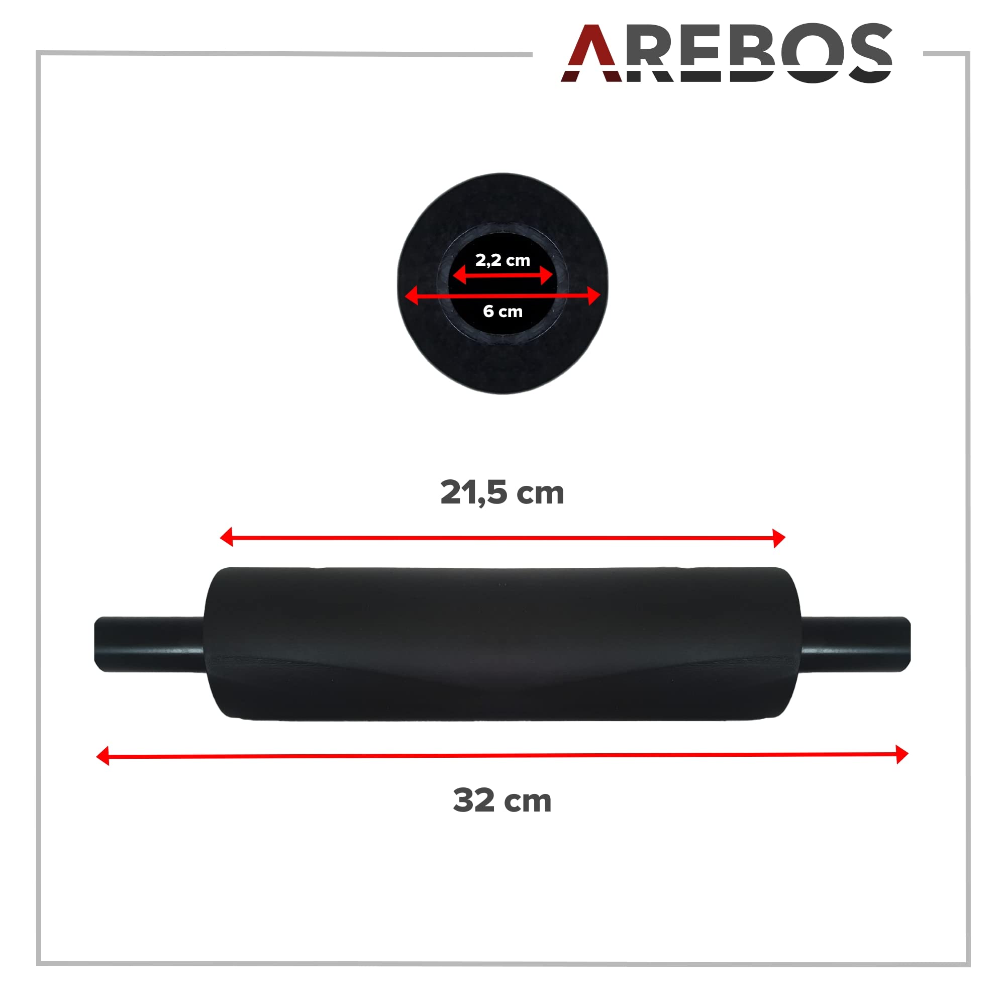 Arebos Poggiapiedi SUP Board Stand Up Paddle 32 cm, diametro tubo 2,2 cm