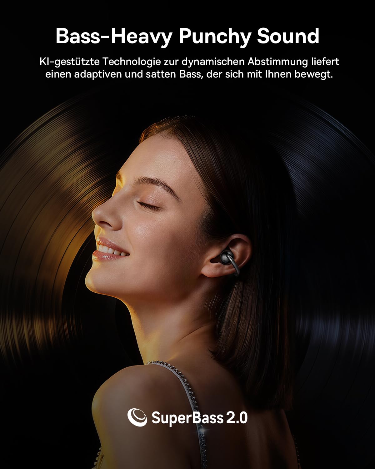 Baseus Bowie MC2 Air Open-Ear-Kopfhörer, Clip-On Earbuds mit CloudComfort, Bluetooth 6.0, SuperBass 2.0, 4 KI-Mikrofonen für klare Anrufe, 40 Std. Akkulaufzeit, IP67, nur 4,9 g leicht