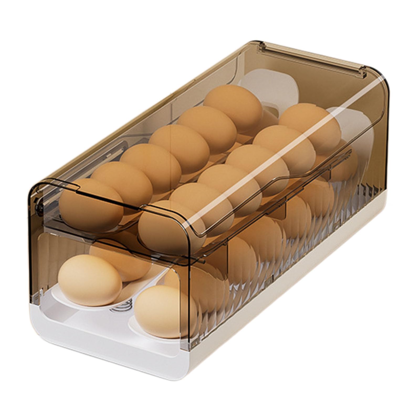 PANGBOER Modern Refrigerator Eggs Organizers Practical Auto Rolling Dispenser for Refrigerator and Kitchen Countertop Fridge Tray
