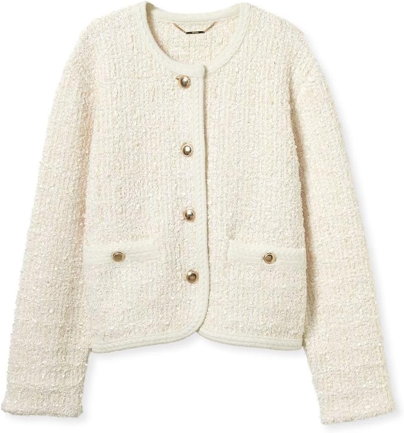 Amazon | [セルフォード] ツイードニットジャケット CWNJ254069IVRF