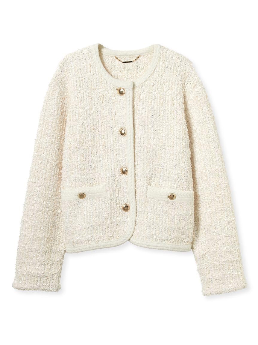 Amazon | [セルフォード] ツイードニットジャケット CWNJ254069IVRF