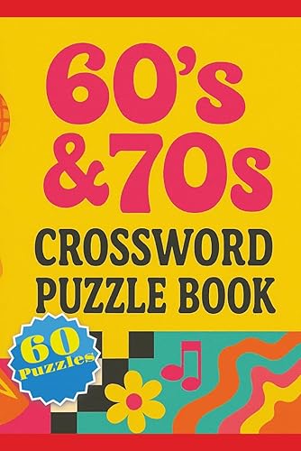 60's & 70's Crossword Puzzle Book Crossword Puzzles with Easy to Read Print about all things 60's and 70's. Movies, Music, Pop Culture, Historical