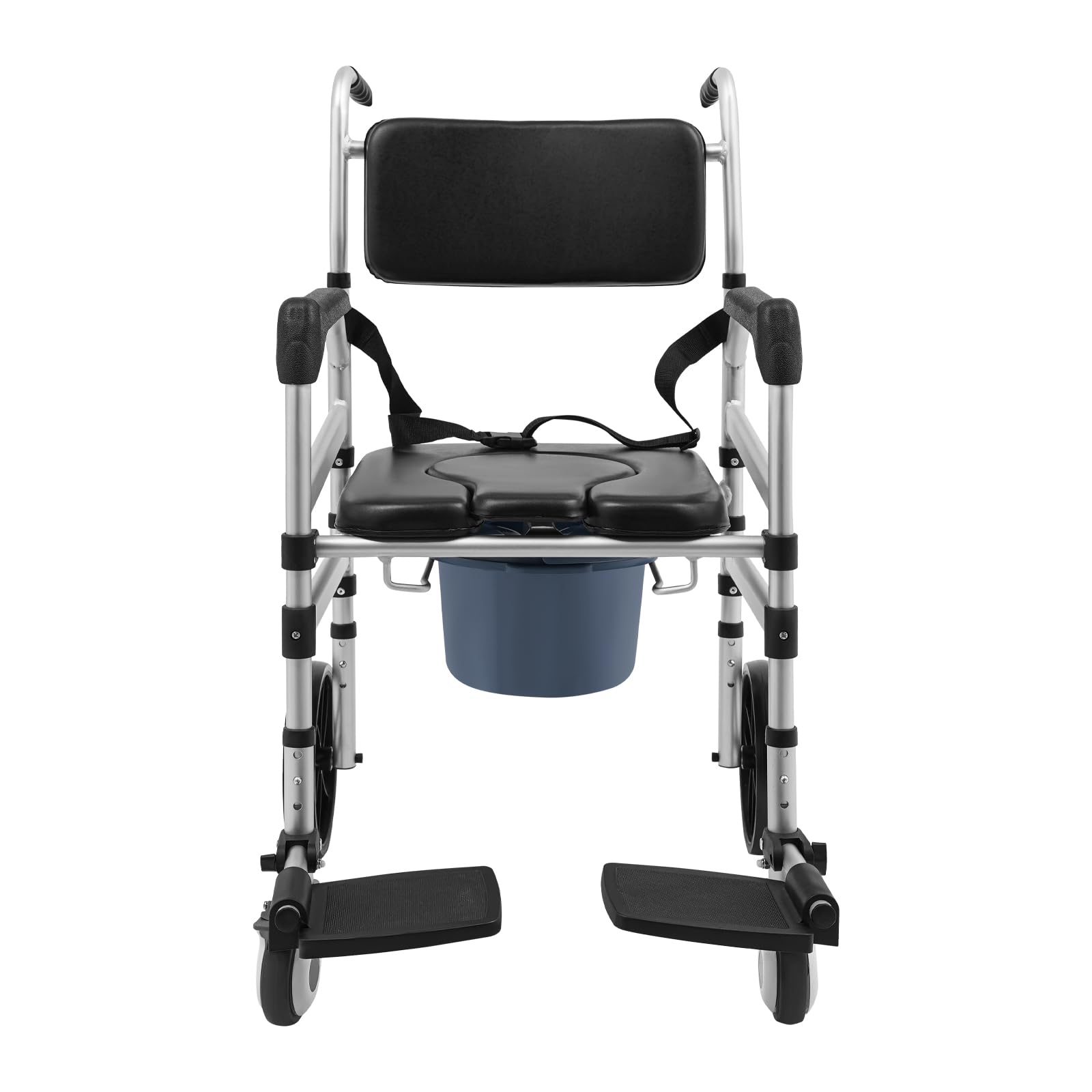 Krzesło prysznicowe, składane, do toalety, wózek inwalidzki, regulowany, z kółkami, udźwig 150 kg, z pasem bezpieczeństwa, do szpitali, centrów rehabilitacyjnych dla rodziny