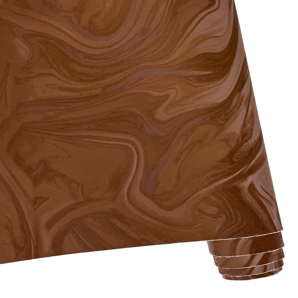 ONEART | Weiches Wildleder Polsterstoff, 32×135 cm Retro Ripple Muster Kunstleder Rolle für Schlüsselanhänger Taschen Appeal Handwerk Nähen-Braun