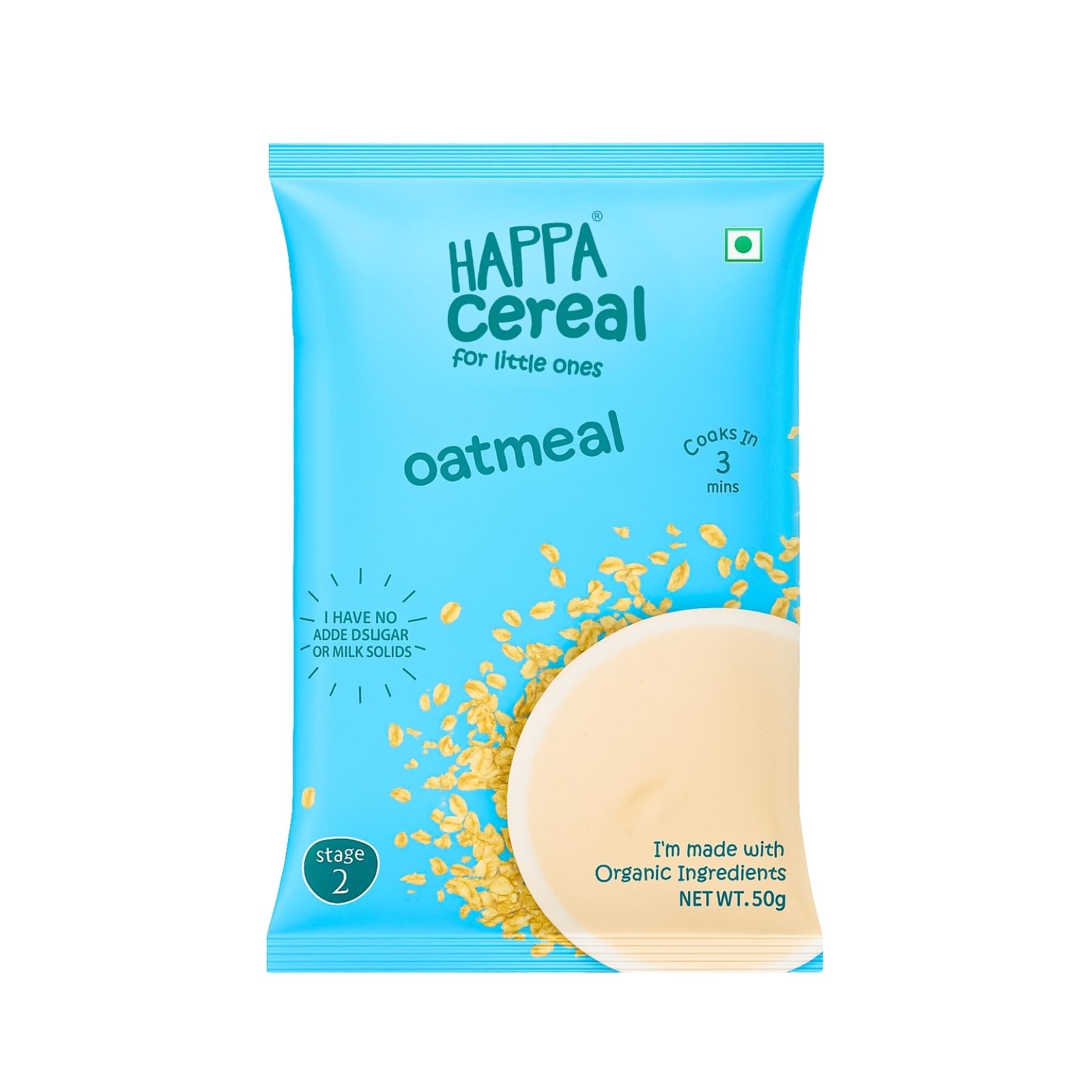 Happa Oatmeal Cereal for Babies | Only 1 Ingredient | No Sugar, Oil, Milk Powder, Flavours or Colours | Traditional Porridge Recipe | Cooks in 3 Minutes | Stage 2 (6 Months+) | 50g Pack-image-18