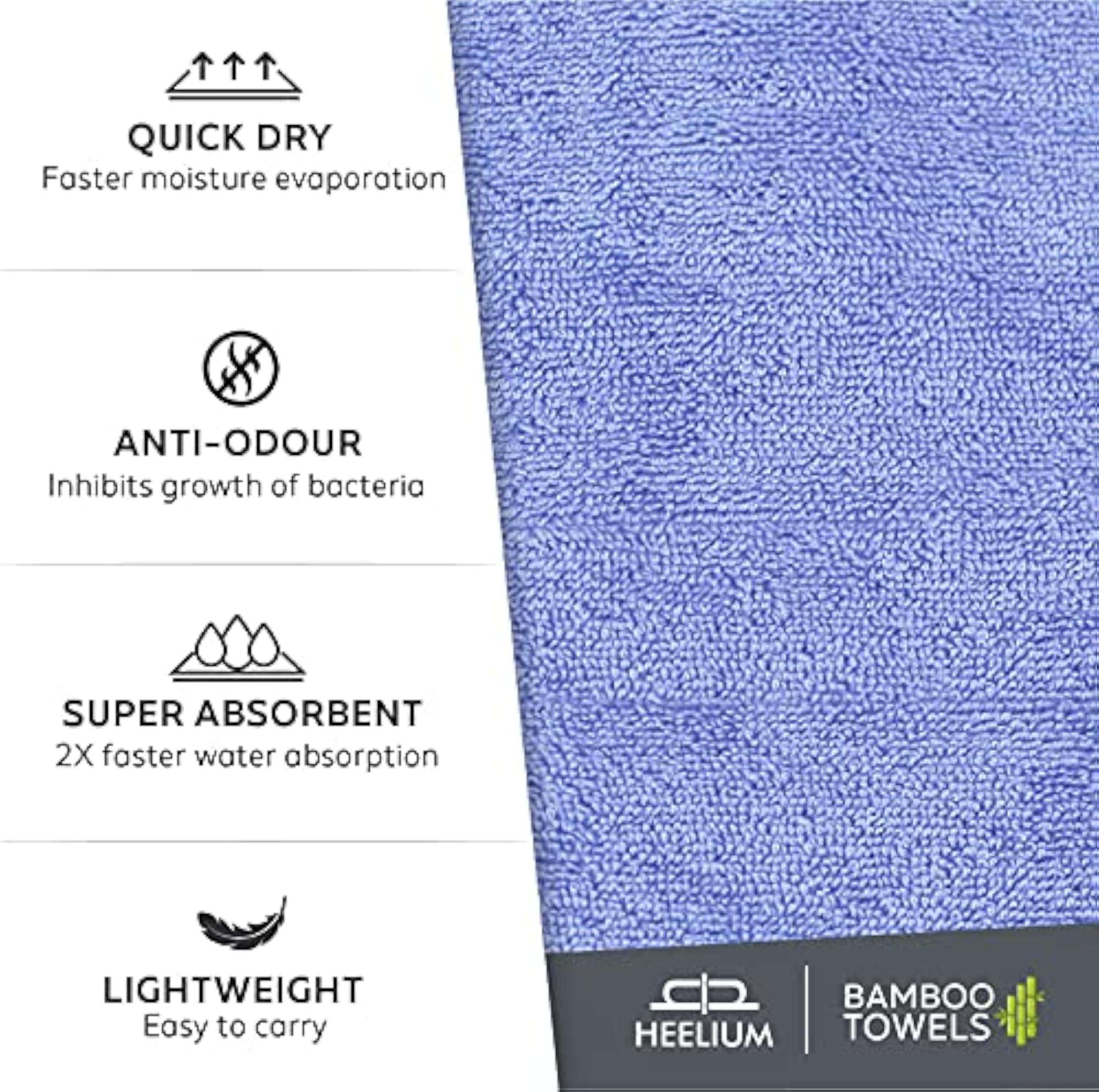 Bamboo Bath Towel Set, Lightweight & Quick Drying
