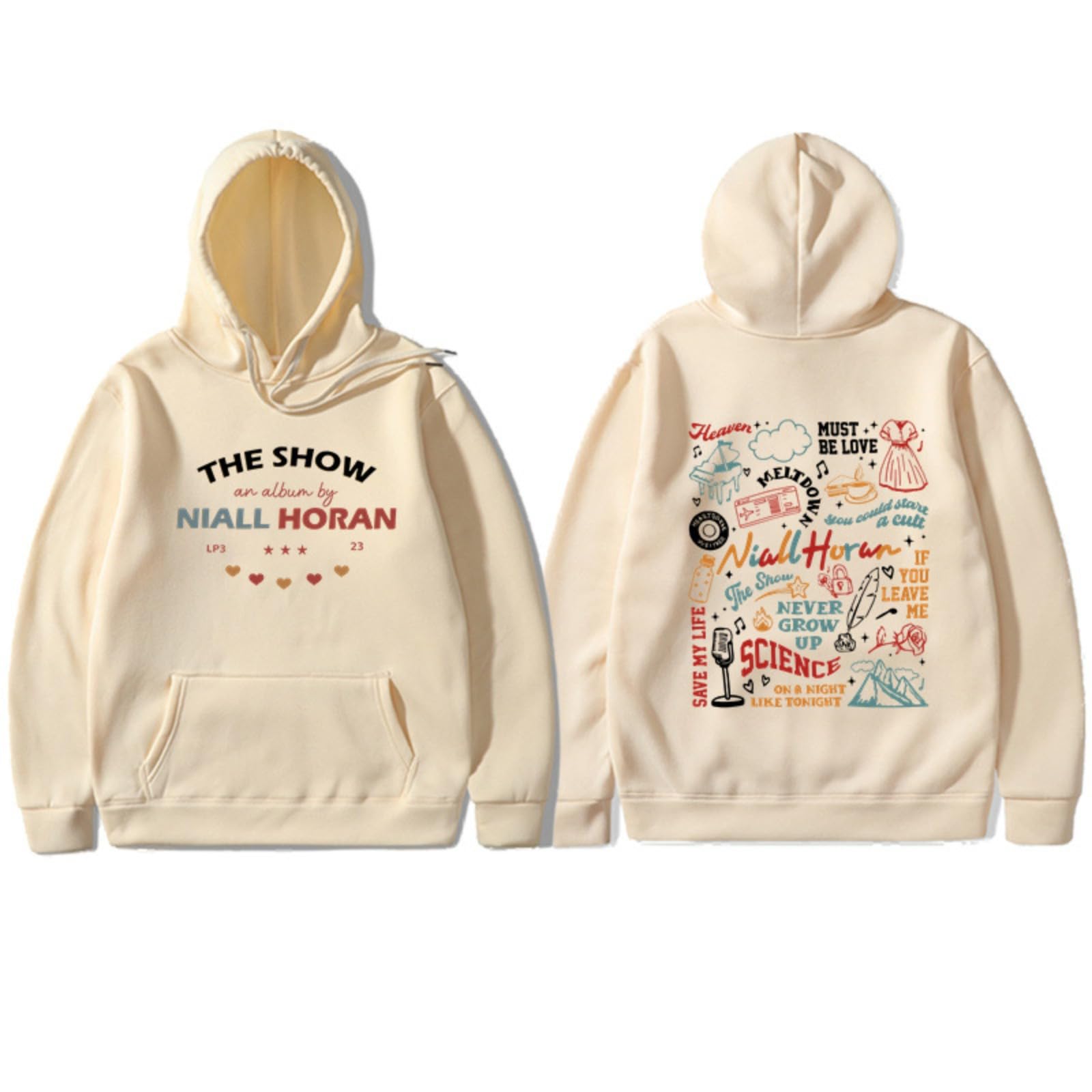CUTTE Niall Horan The Show Hoodie - Unisex Graphic Pullover, Y2K Harajuku Street Style Sweatshirt (khaki,XXL)