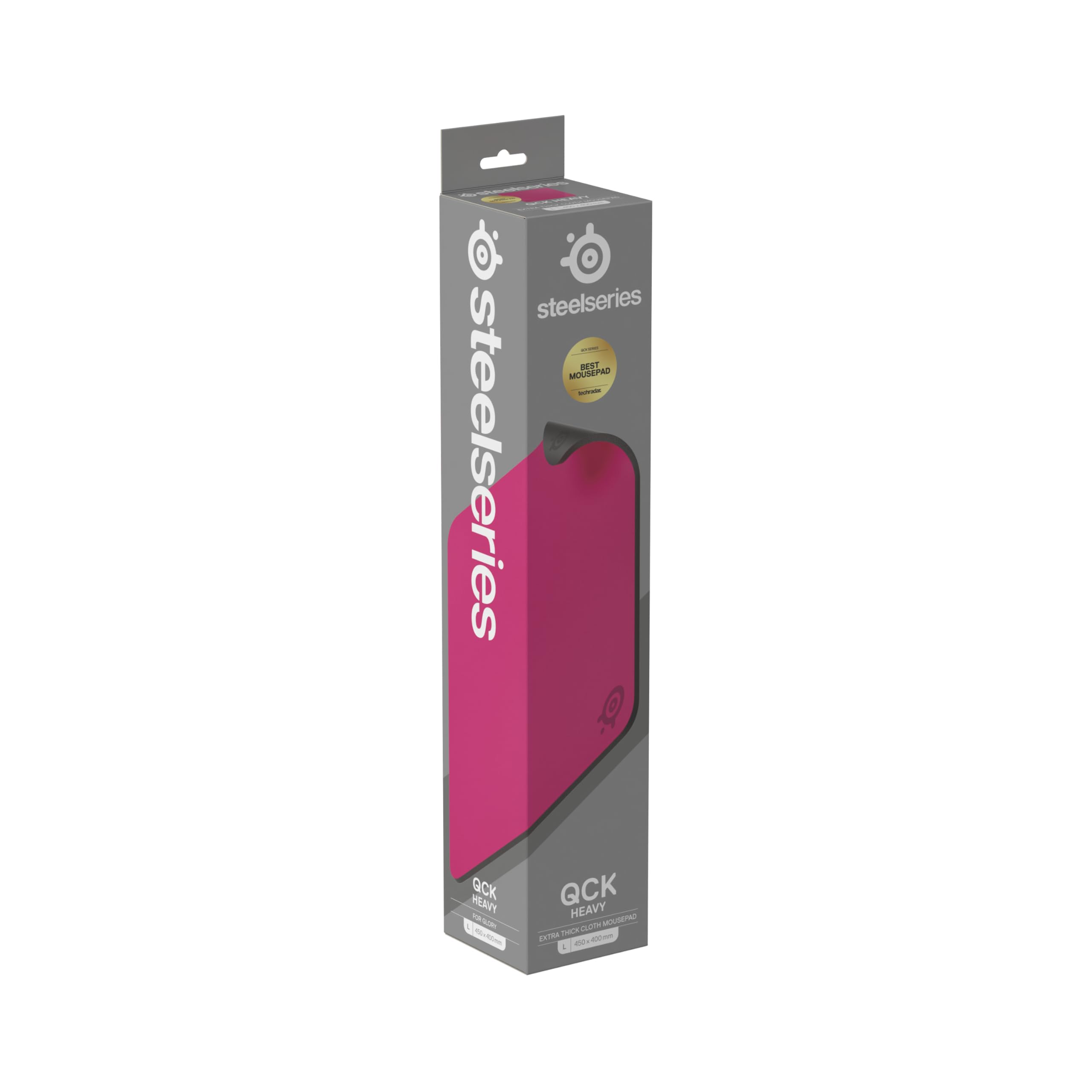 SteelSeries QcK - Tappetino per mouse da gioco pesante, base in gomma siliconica spessa e antiscivolo, tracciamento del picco, ottimizzato per FPS, MOBA, RTS, MMO di grandi dimensioni, 450 mm x 400 mm