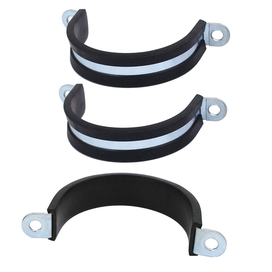 Aexit M55 EPDM Clamps Rubber Lined U Shaped Pipe Tube Strap Clamps Clips Strap Clamps Fasteners 3pcs