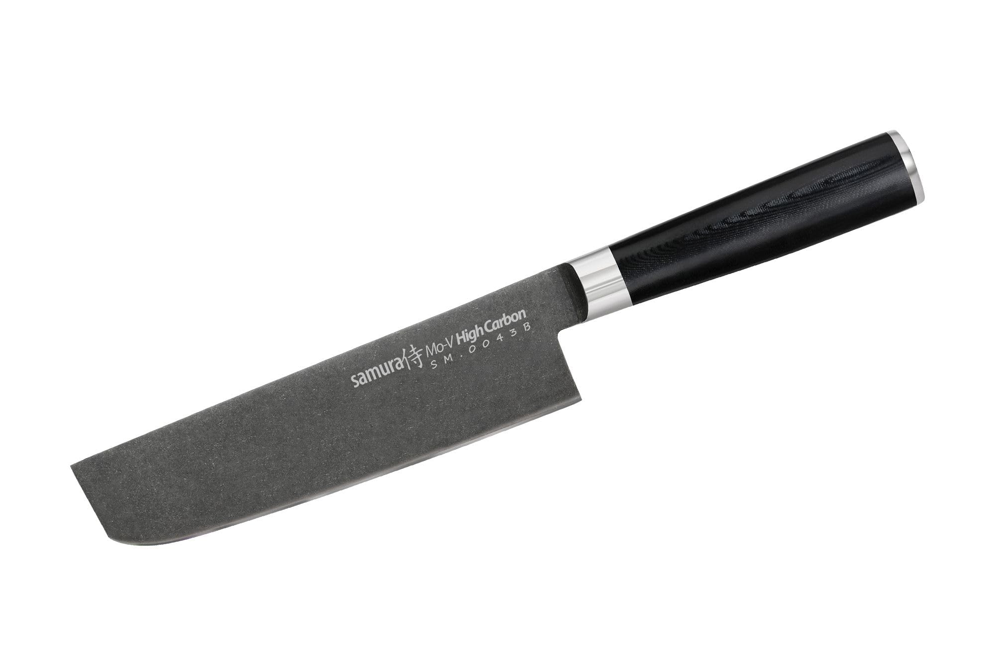 Samura MO-V Steinwasch Nakirimesser 167 mm - Exklusives japanisches Küchenmesser aus hochwertigem Stahl für exakte und präzise Schneidearbeiten
