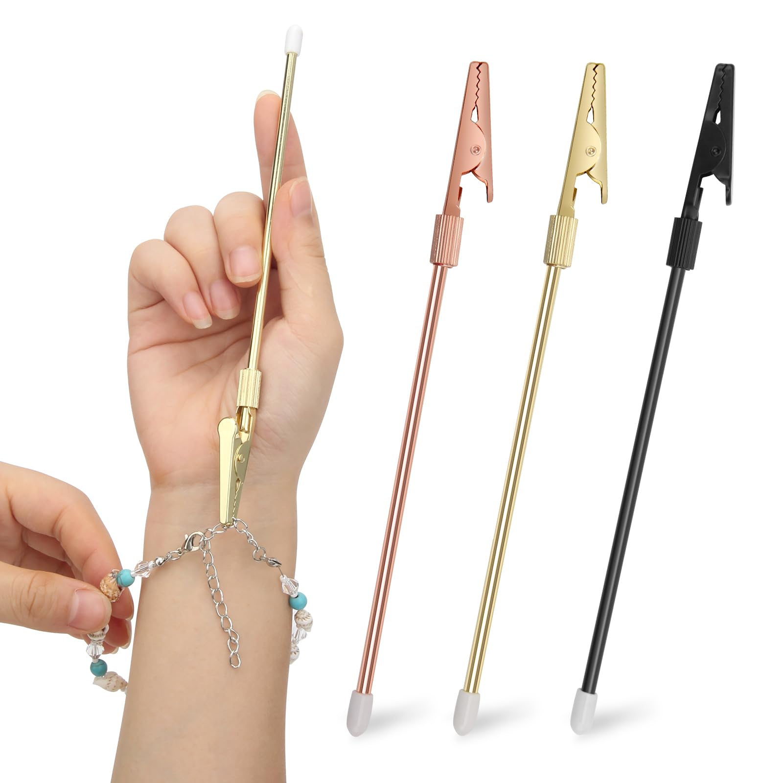 3Pcs Bracelet Clasp Helper Tools, Coldairsoap Metal Jewelry Clasp Helper Bracelet