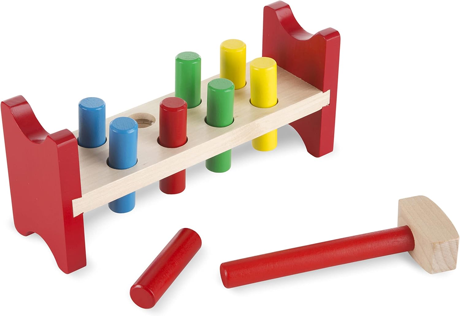 Melissa & Doug Deluxe Wooden Pound-A-Peg Toy With Hammer